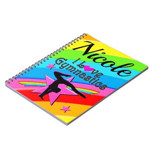 MOOI GEPERSONALISEERD IK HOU VAN GYMNASTIEK ONTWER NOTITIEBOEK (Linkerzijde)