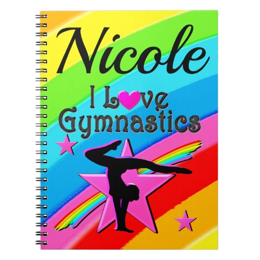 MOOI GEPERSONALISEERD IK HOU VAN GYMNASTIEK ONTWER NOTITIEBOEK (Voorkant)