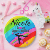 MOOI GEPERSONALISEERD IK HOU VAN GYMNASTIEK ONTWER PAPIEREN BORDJE (Feest)