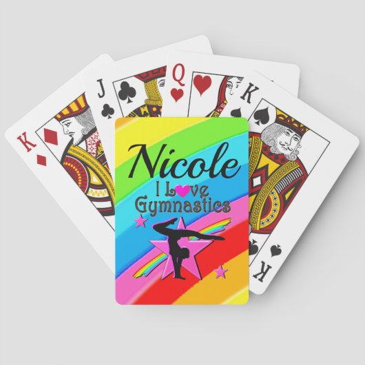 MOOI GEPERSONALISEERD IK HOU VAN GYMNASTIEK ONTWER POKERKAARTEN (Achterkant)