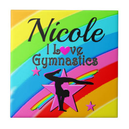 MOOI GEPERSONALISEERD IK HOU VAN GYMNASTIEK ONTWER TEGELTJE