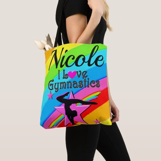 MOOI GEPERSONALISEERD IK HOU VAN GYMNASTIEK ONTWER TOTE BAG (Dichtbij)