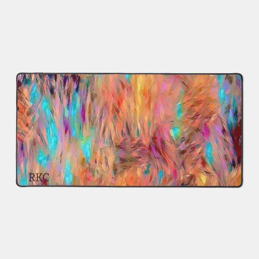 Mooi gepersonaliseerd monogram kleurrijke esthetie bureaumat (Voorkant)