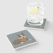 Mooi geschilderd Border Collie Marmer Onderzetter (Zijkant)