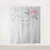 Mooi geschilderde roze rozen Prop BarefootBride™ Wandkleed (Voorkant)