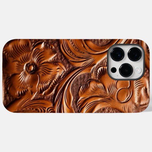 Mooi gesimuleerd Western bewerkt lederpatroon Case-Mate iPhone Case (Achterkant (horizontaal))