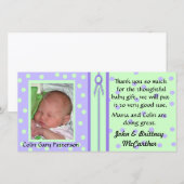 Mooi gestippelde baby foto dankkaartjes bedankkaart (Voorkant / Achterkant)