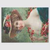 mooi gevlochten Pet en kersen Tissuepapier (Voorkant)