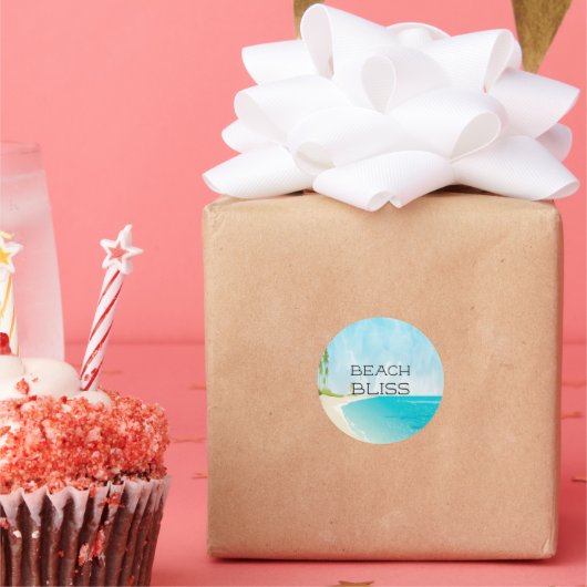 Mooi gevoel Mooi strand Bliss Ronde Sticker (Feest)