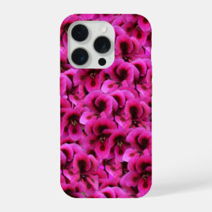 "Mooi Geweld: Strakke Magenta Geranium Bloemen iPhone 15 Pro Case