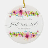 Mooi, gewoon gehuwd huwelijk | Keramische siervoor Keramisch Ornament (Voorkant)