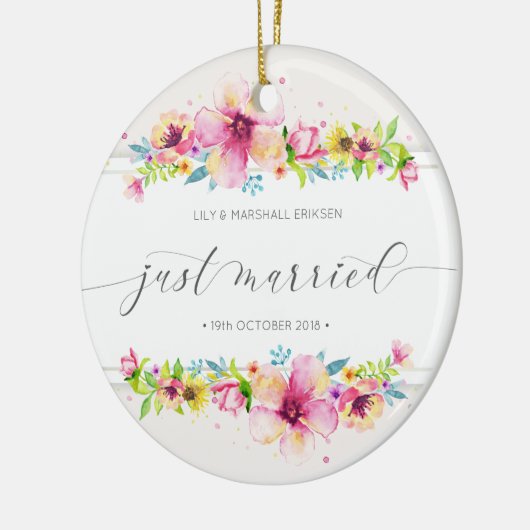 Mooi, gewoon gehuwd huwelijk | Keramische siervoor Keramisch Ornament (Links)