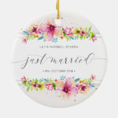 Mooi, gewoon gehuwd huwelijk | Keramische siervoor Keramisch Ornament (Achterkant)