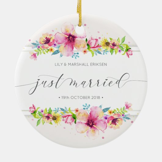 Mooi, gewoon gehuwd huwelijk | Keramische siervoor Keramisch Ornament (Achterkant)