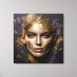 Mooi gezicht - AI-regels Canvas Afdruk