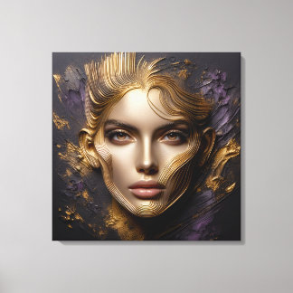 Mooi gezicht - AI-regels Canvas Afdruk