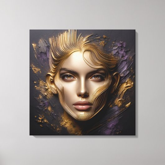 Mooi gezicht - AI-regels Canvas Afdruk (Voorkant)