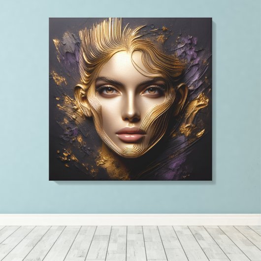 Mooi gezicht - AI-regels Canvas Afdruk (Insitu (Houten vloer))