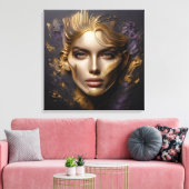 Mooi gezicht - AI-regels Canvas Afdruk (Insitu (Woonkamer))