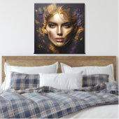 Mooi gezicht - AI-regels Canvas Afdruk (Insitu (Slaapkamer))