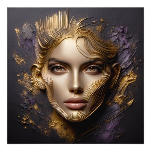 Mooi gezicht - AI-regels Foto Afdruk (Voorkant)