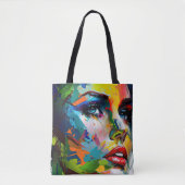 Mooi gezicht geschilderd artistiek portret tote bag (Voorkant)