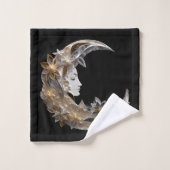 Mooi gezicht in de maan bad handdoek (Wasdoekje)