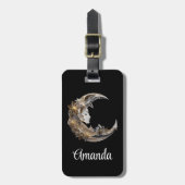 Mooi gezicht in de maan bagagelabel (Voorkant verticaal)