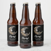 Mooi gezicht in de maan bruiloft bier etiket (Flessen)