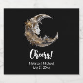 Mooi gezicht in de maan bruiloft bier etiket (Enkel label)