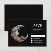 Mooi gezicht in de maan bruiloft RSVP kaartje (Voorkant / Achterkant)