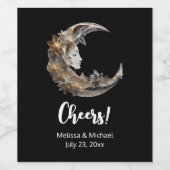 Mooi gezicht in de maan bruiloft wijn etiket (Enkel label)