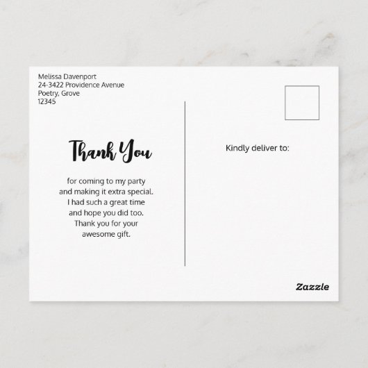 Mooi gezicht in de maan dank u briefkaart (Achterkant)