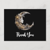 Mooi gezicht in de maan dank u briefkaart (Voorkant)