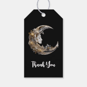 Mooi gezicht in de maan dank u cadeaulabel