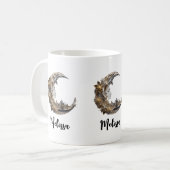 Mooi gezicht in de maan koffiemok (Voorkant links)