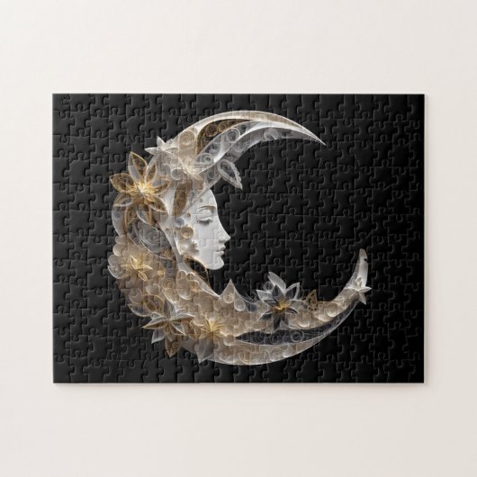 Mooi gezicht in de maan legpuzzel (Horizontaal)