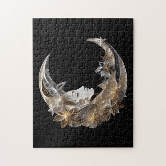 Mooi gezicht in de maan legpuzzel (Verticaal)