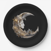 Mooi gezicht in de maan papieren bordje (Voorkant)