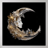 Mooi gezicht in de maan poster (Voorkant)