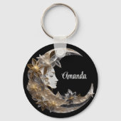 Mooi gezicht in de maan sleutelhanger (Voorkant)