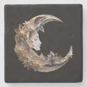 Mooi gezicht in de maan stenen onderzetter (Voorkant)