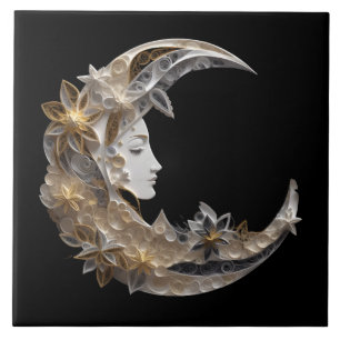 Mooi gezicht in de maan tegeltje