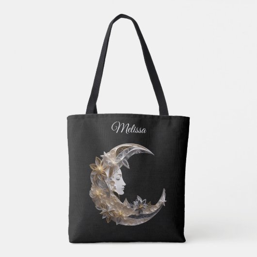 Mooi gezicht in de maan tote bag (Achterkant)