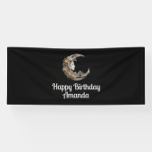 Mooi gezicht in de maan Verjaardag Spandoek (Horizontaal)