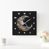 Mooi gezicht in de maan vierkante klok (Huis)