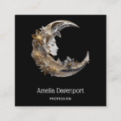 Mooi gezicht in de maan vierkante visitekaartje (Voorkant)