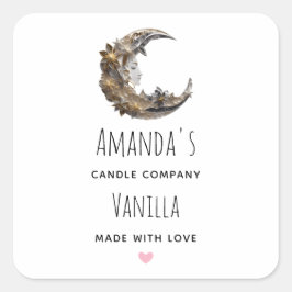 Mooi gezicht in de Moon Candle Business Vierkante Sticker