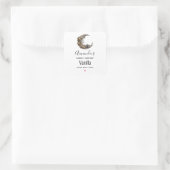 Mooi gezicht in de Moon Candle Business Vierkante Sticker (Tas)