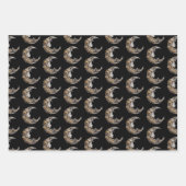 Mooi gezicht in het maan patroon inpakpapier vel (Voorkant 3)